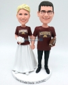 Custom cake toppers Rugby fans groom with football